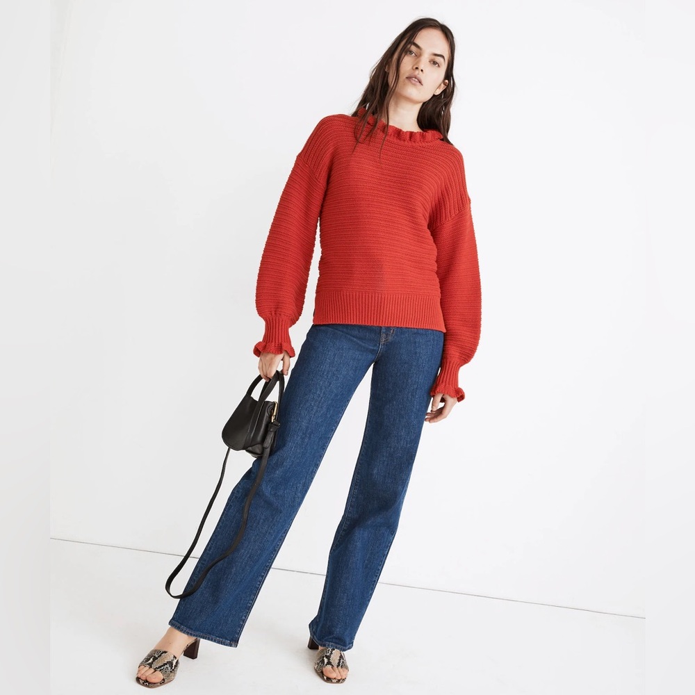 Madewell Ruffle Pullover Sweater